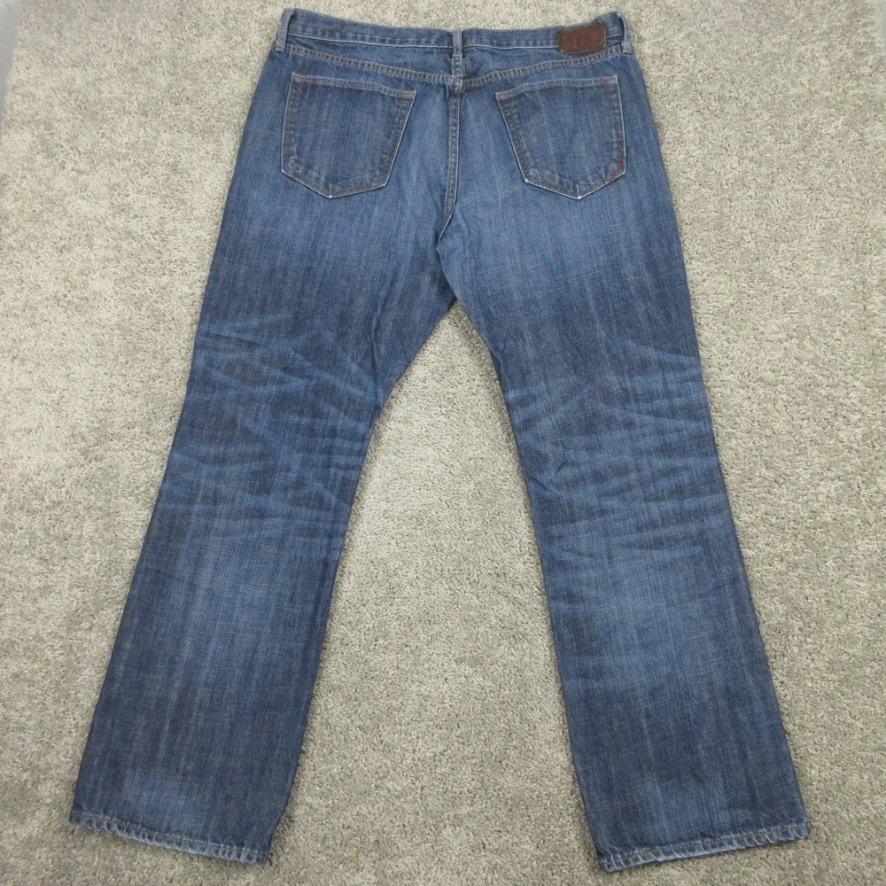 Banana Republic Jeans Mens 38x32 Blue Regular Straight Faded Whisker Denim Pants